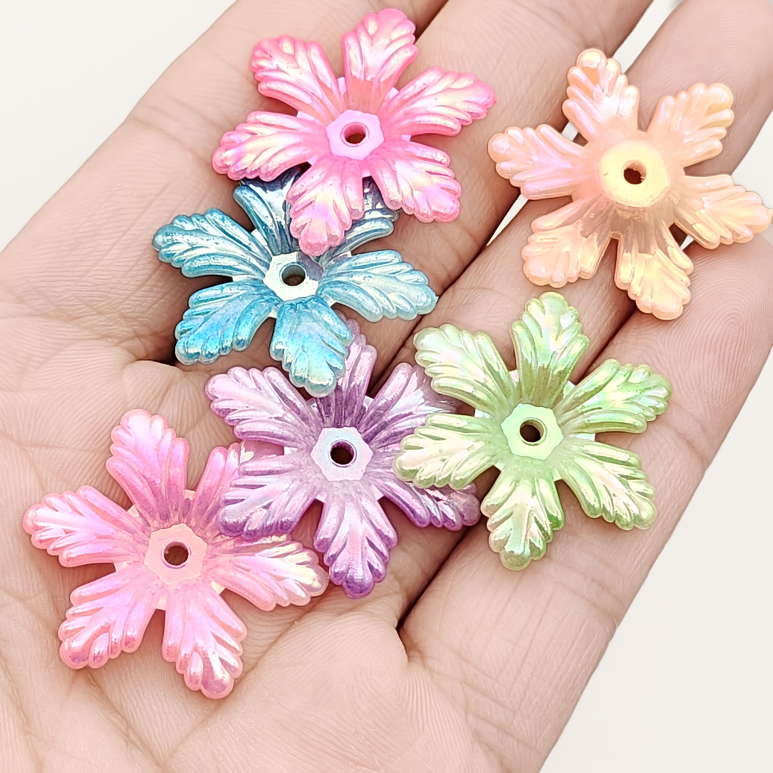 44pcs Acrylic Flower Beads for DIY Jewelry Making